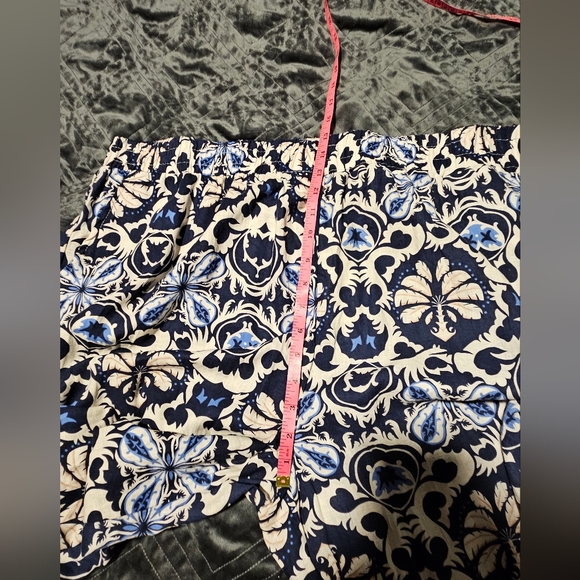 Rachel Zoe Blue & Cream Linen Blend Paisley Print Wide Leg Pants Size 3X NWT - Picture 6 of 12